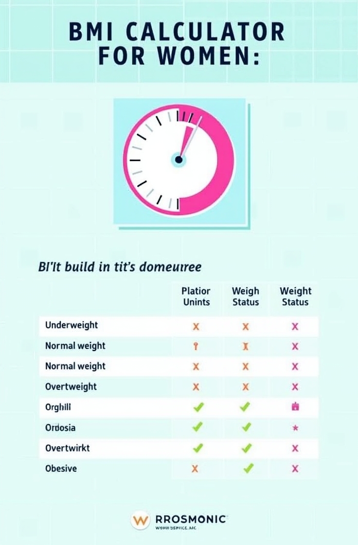 bmi calculator women overview image - chart and scale