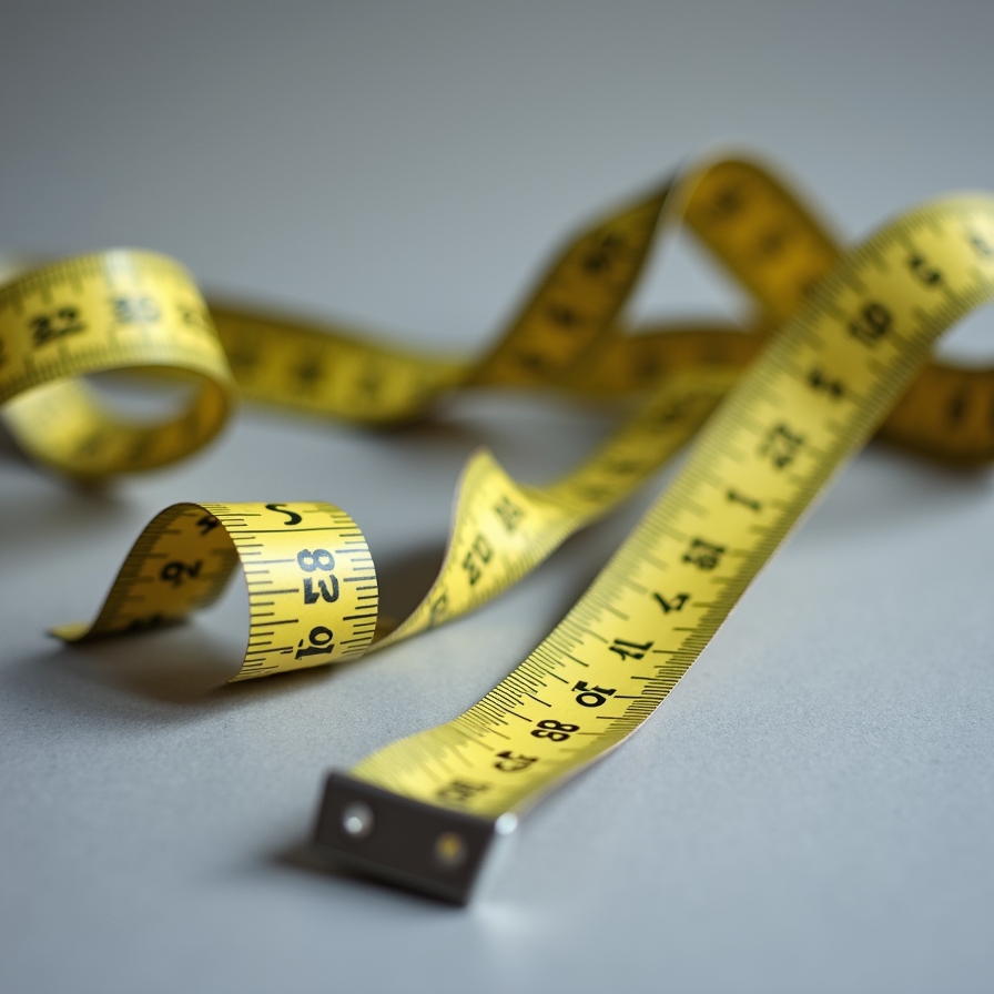 measuring tape and calculator for body fat