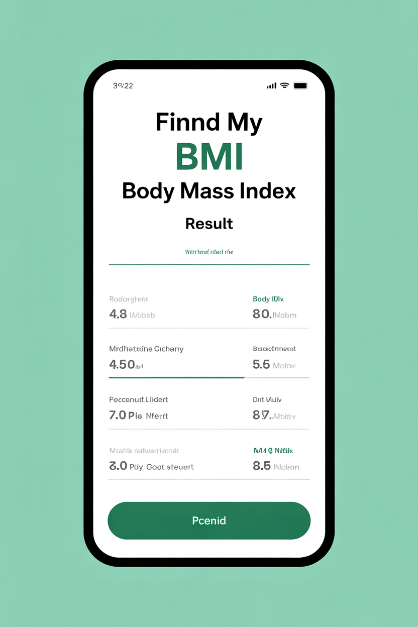 find my bmi body mass index result screen