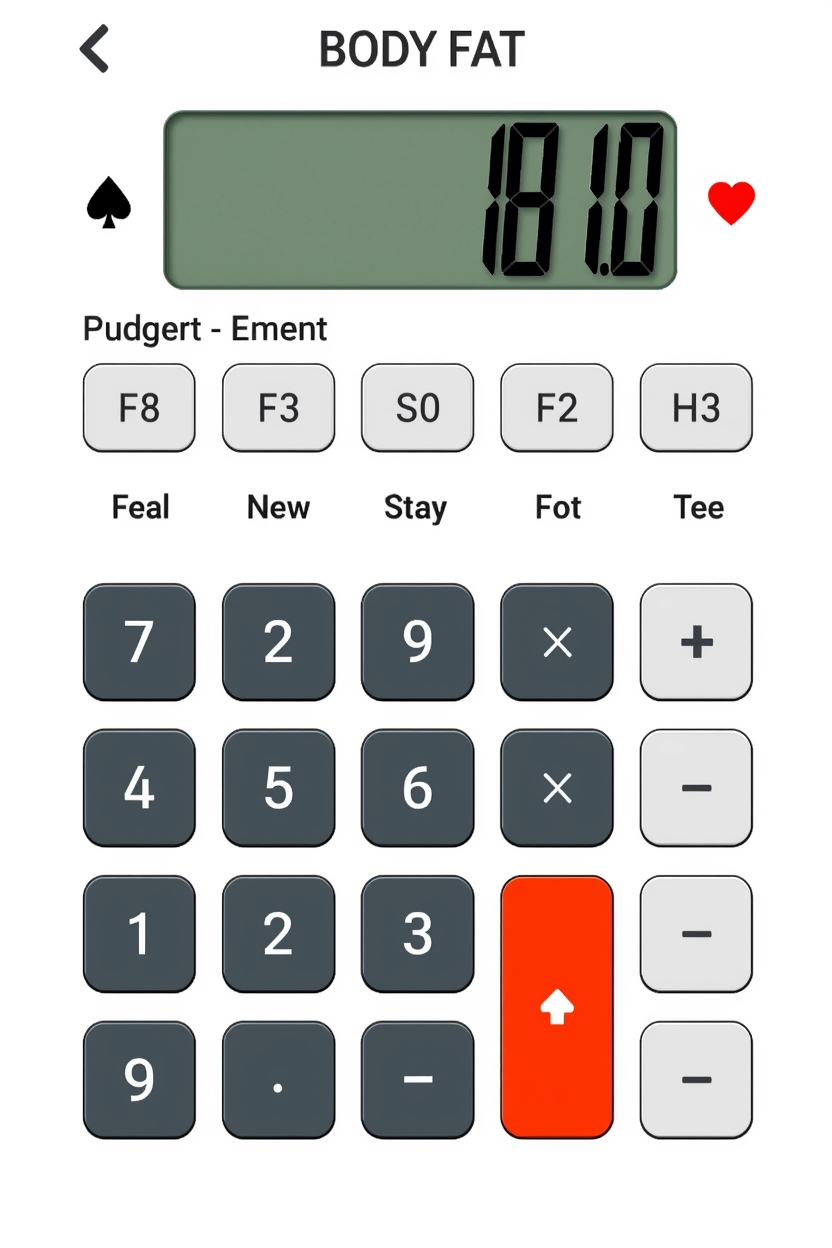 ace fitness body fat calculator mathematical computation concept