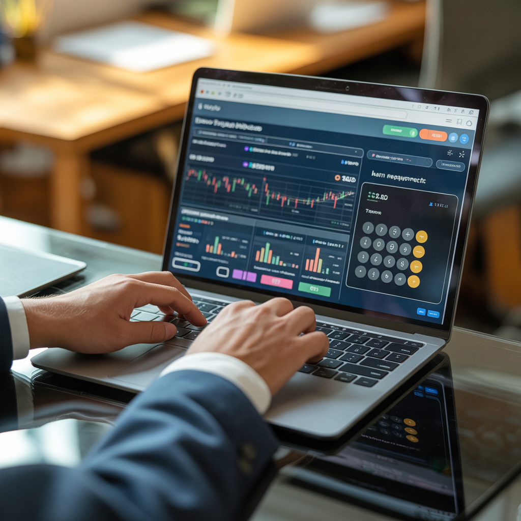 calculator performing financial calculations online