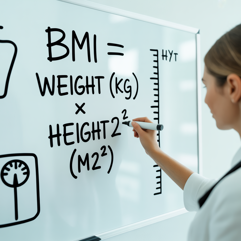 Figure out my bmi calculator formula on a whiteboard