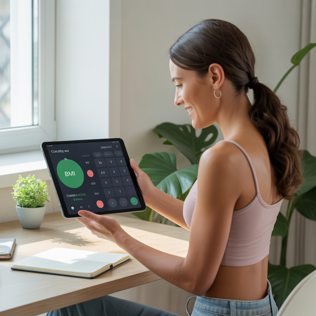 person using online calculator for health and finance decisions