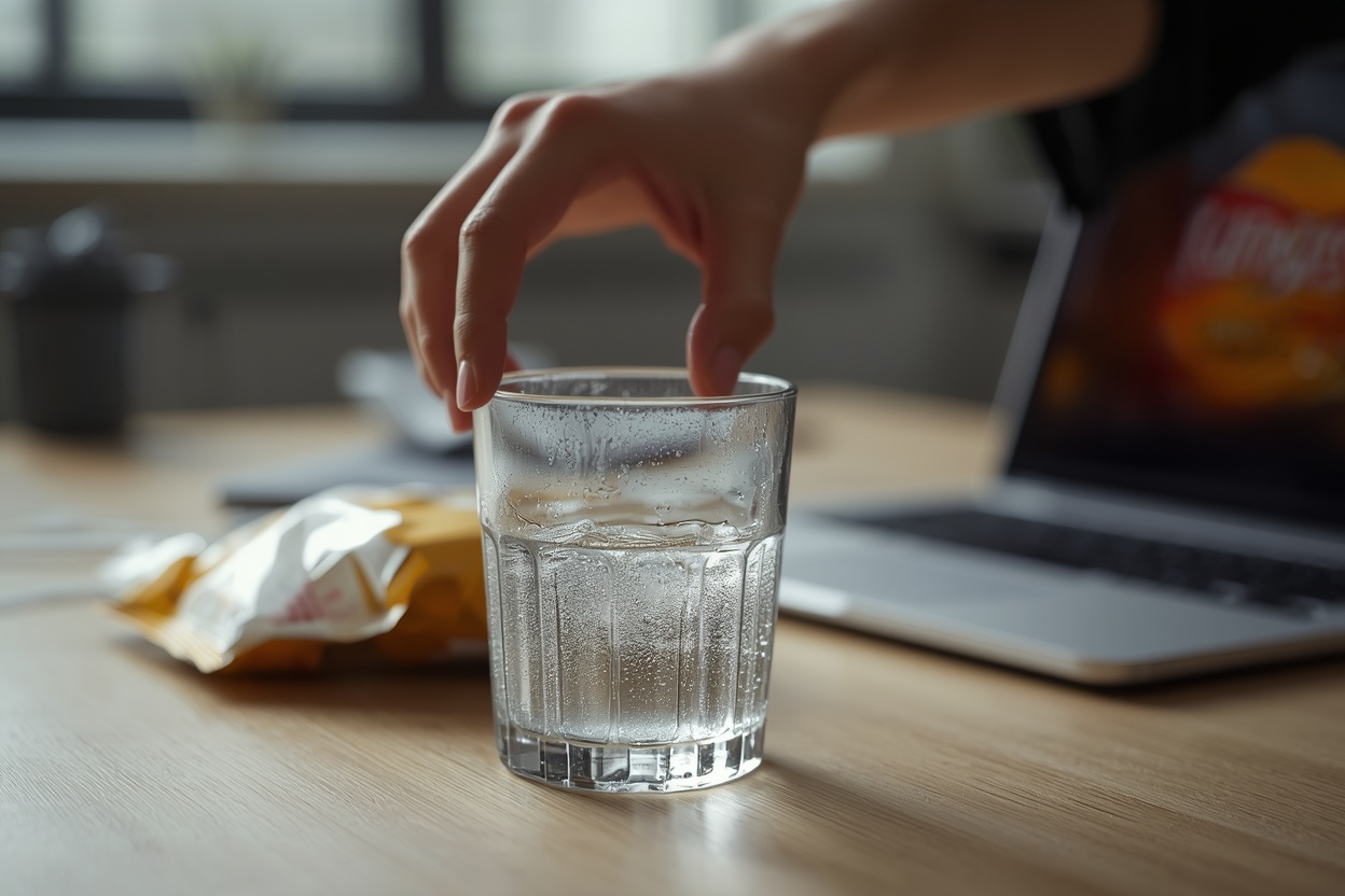 comparing water and a snack to show why am i hungry all the time even after eating