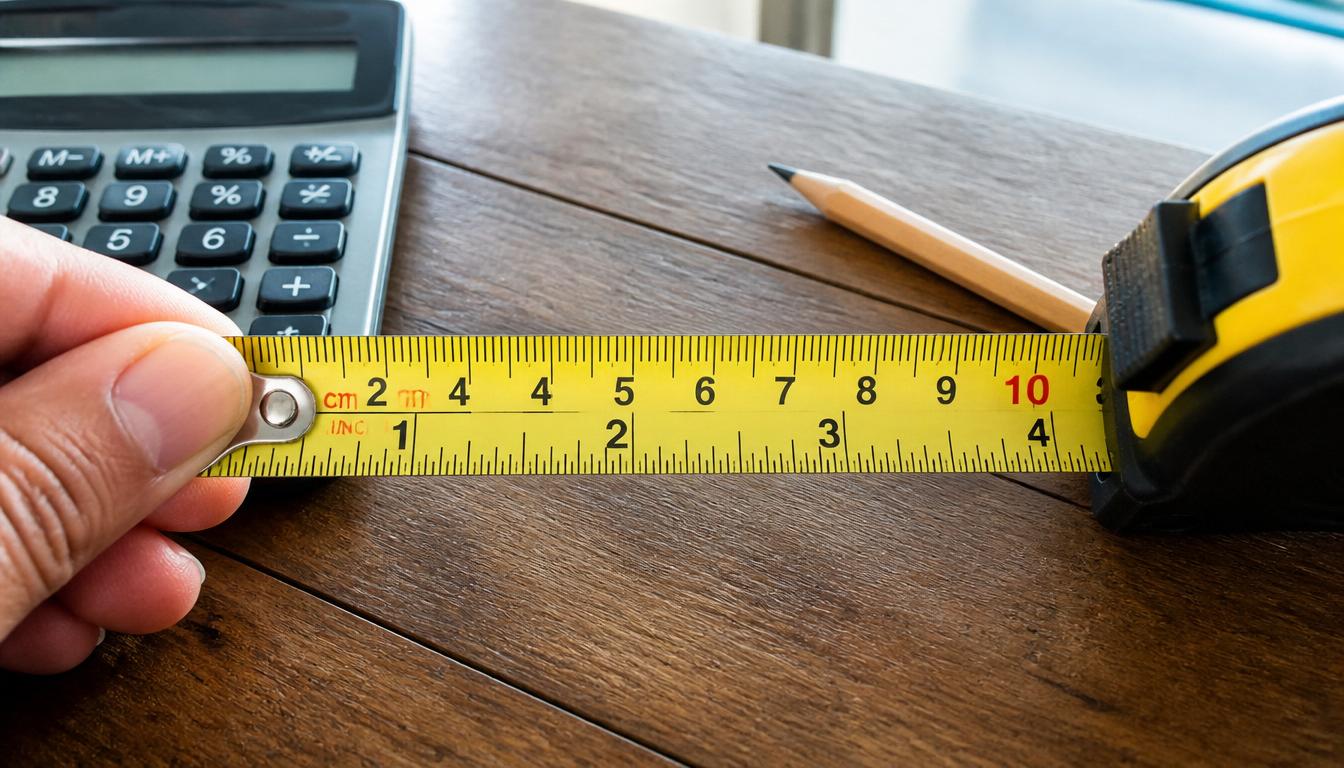 how to convert meter to feet: close-up of a tape measure showing centimeter and inch markings
