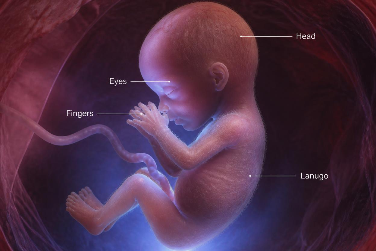 what does a 15 week fetus look like with labeled anatomy illustration