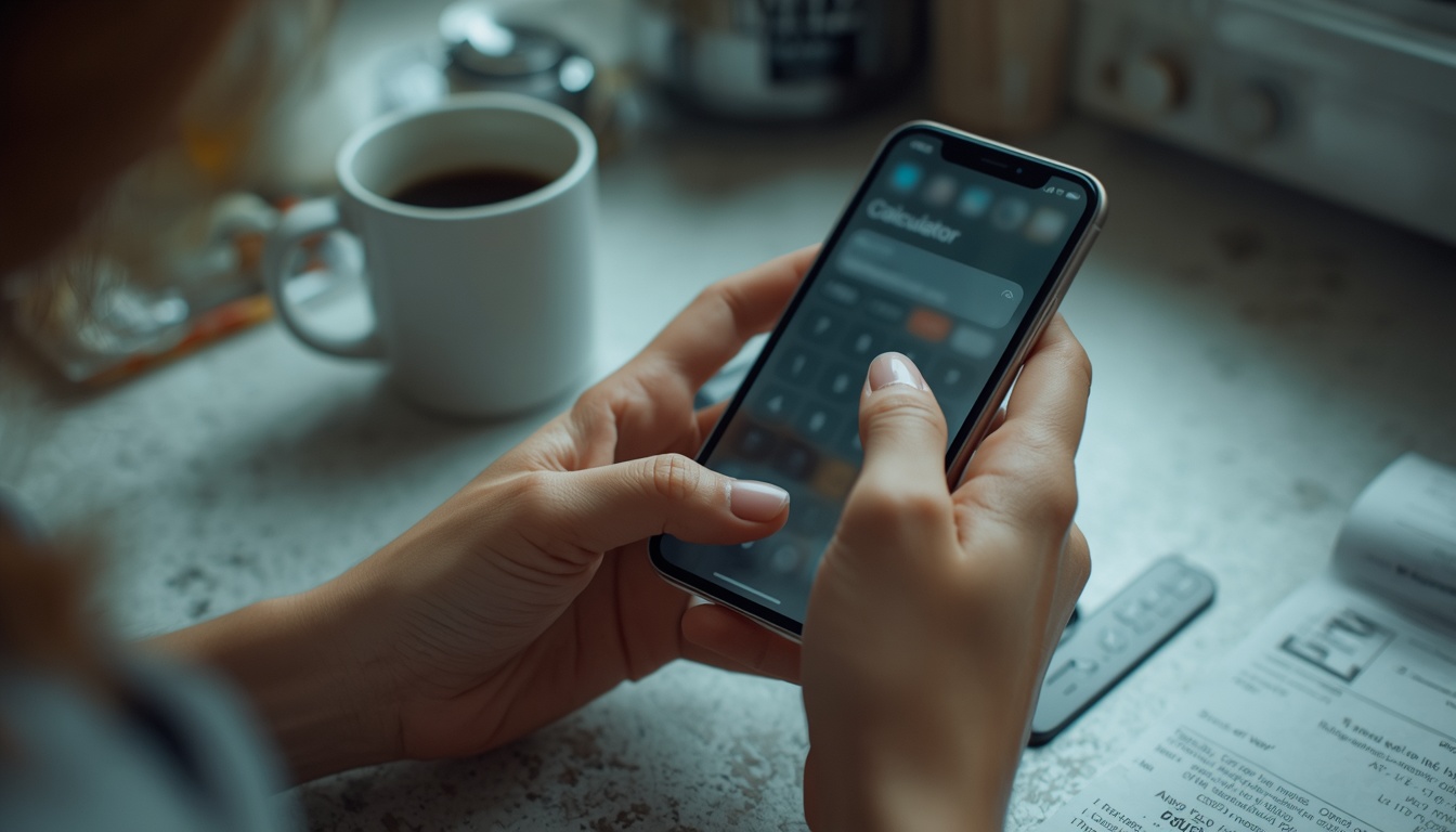 how to calculate BMI: entering height and weight into a phone calculator app