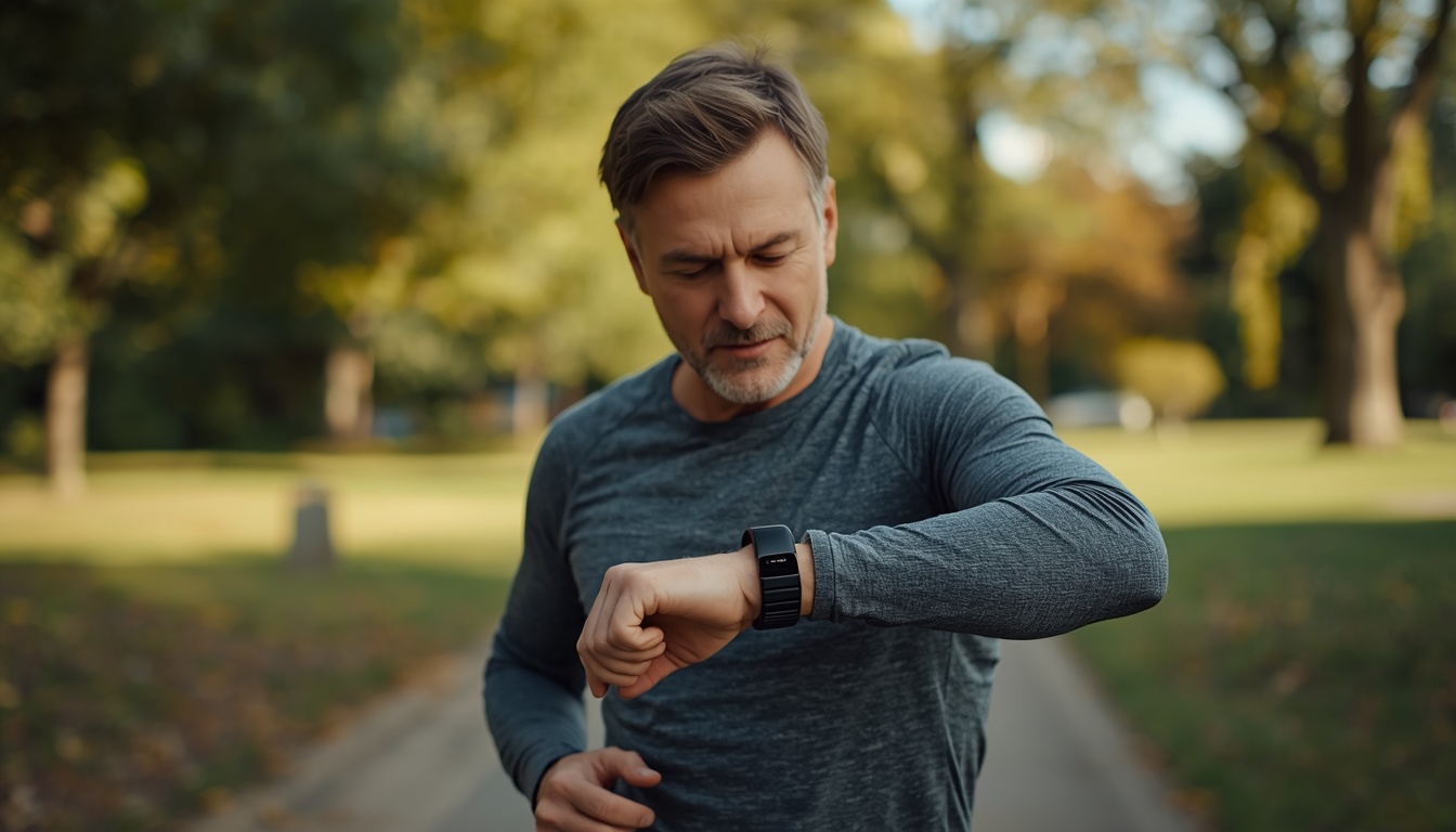 TDEE vs BMR — man checking fitness tracker after exercise to estimate daily calorie burn