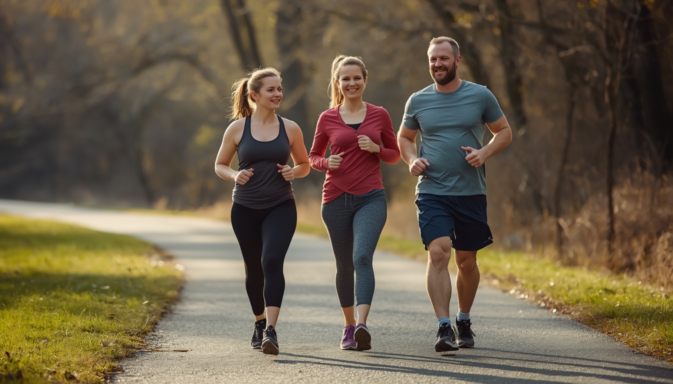 how to calculate hip to waist ratio — group walking outdoors for cardiovascular health
