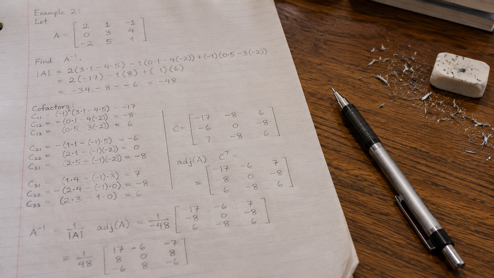 how to find the eigen values — handwritten 3x3 matrix characteristic polynomial work