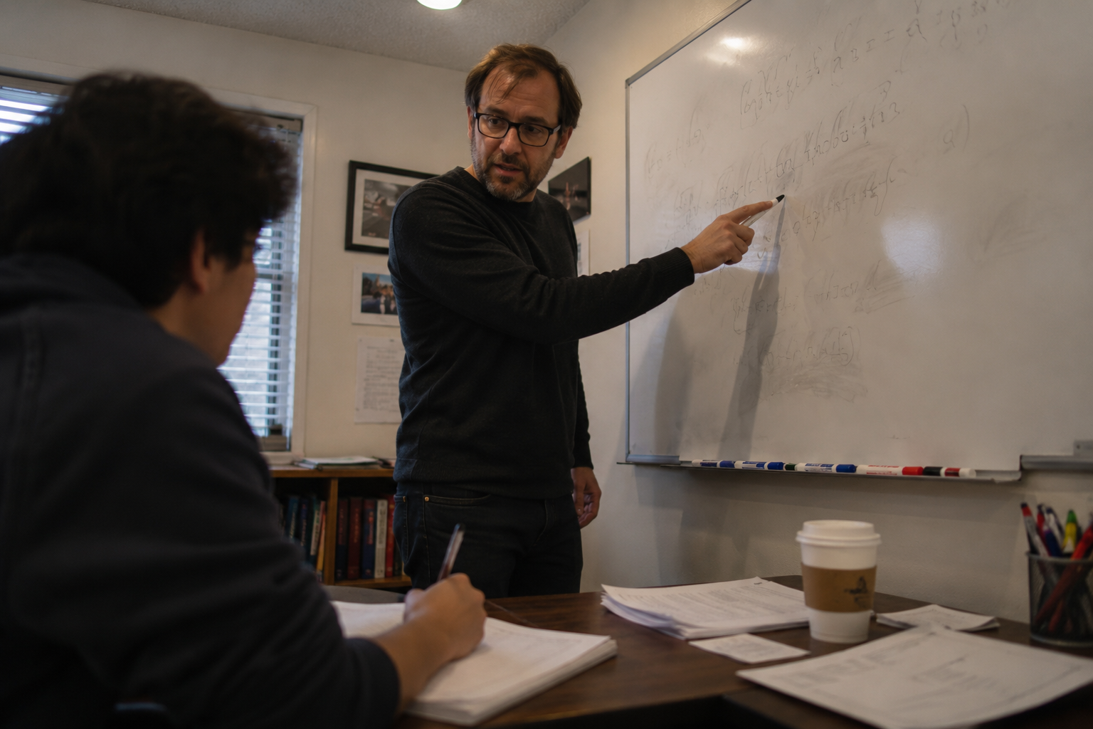 quadratic formula — tutor walking a student through a common mistake